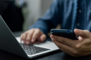 Frustrated financial executive reviewing tech investment results that failed to improve customer satisfaction