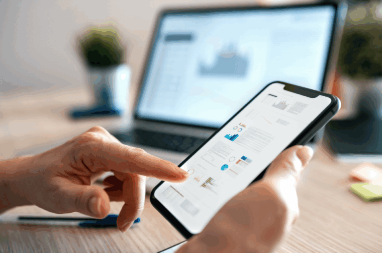 Frustrated user struggling to navigate a confusing mobile banking app interface