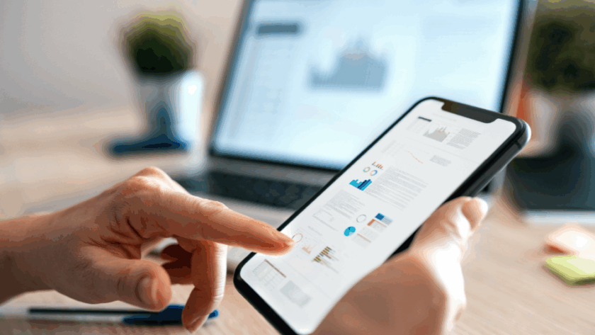 Frustrated user struggling to navigate a confusing mobile banking app interface