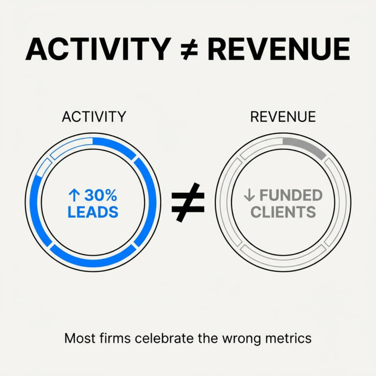Marketing performance dashboard with misleading metrics
